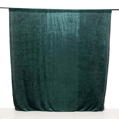 Crushed Velvet Backdrop Curtain – Hunter Emerald Green 8ft x 8ft Event Drape with Rod Pocket, Privacy Panel for Photo Booths & Events