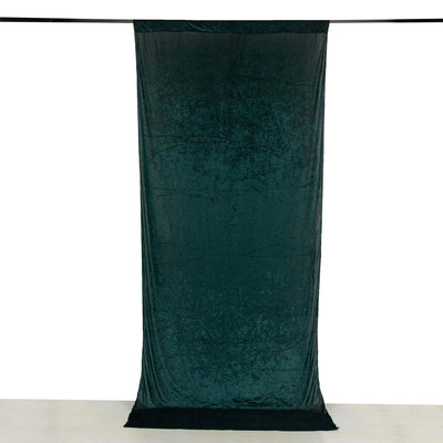 Crushed Velvet Backdrop Curtain – Hunter Emerald Green 5ft x 12ft Event Drape with Rod Pocket, Privacy Panel for Photo Booths & Events