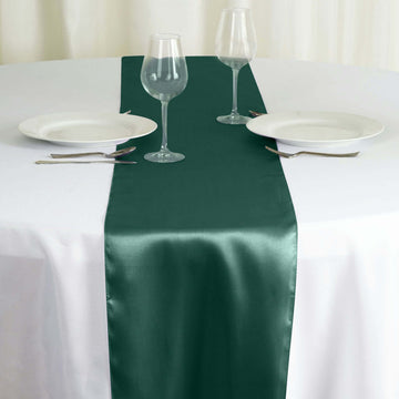 Hunter Emerald Green Satin Table Runner 12"x108"