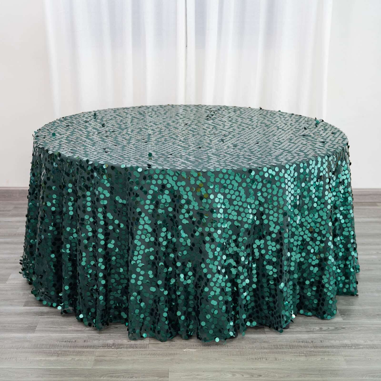 120 In Hunter Emerald Sequin Tablecloth