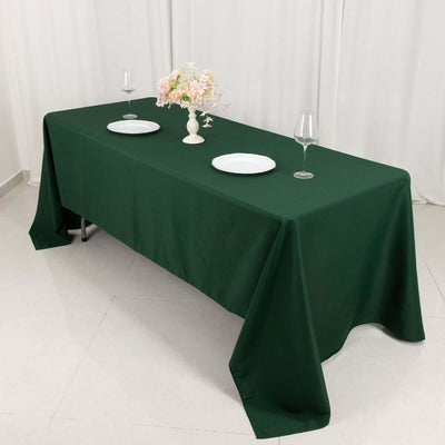 Premium Polyester Rectangle Tablecloth 60"x126" Hunter Emerald Green - 220GSM Wrinkle-Resistant Table Cover