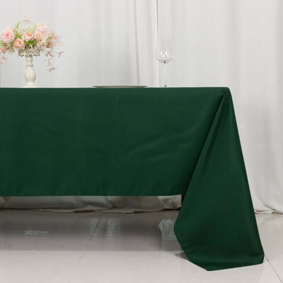 Premium Polyester Rectangle Tablecloth 60"x126" Hunter Emerald Green - 220GSM Wrinkle-Resistant Table Cover