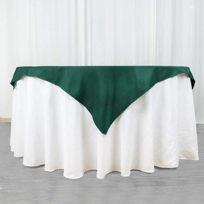 Premium Polyester Square Table Overlay 54"x54" Hunter Emerald Green - 220GSM Wrinkle-Resistant Table Topper