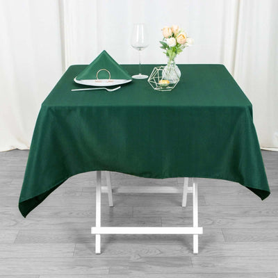 Premium Polyester Square Tablecloth 54"x54" Hunter Emerald Green - 220GSM Wrinkle-Resistant Table Cover