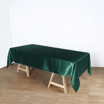 Hunter Emerald Green Seamless Smooth Satin Rectangular Tablecloth 60"x102"