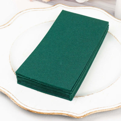 20 Pack Linen-Like Paper Napkins 8.5"x4" Hunter Emerald Green - Soft & Hygienic Airlaid Towels