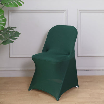Stretch Spandex Folding Chair Cover Hunter Emerald Green - Durable 160GSM Fitted Slipcover