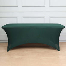 Hunter Emerald Green Stretch Spandex Rectangle Tablecloth 8ft Wrinkle Free Fitted Table Cover