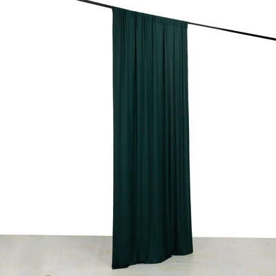 Hunter Emerald Green 4-Way Stretch Spandex Backdrop Drape Curtain, Wrinkle Free Event Divider Panel with Rod Pockets - 5ftx10ft