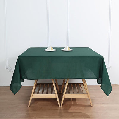 Polyester Square Tablecloth 70"x70" Hunter Emerald Green - Wrinkle-Resistant Table Cover