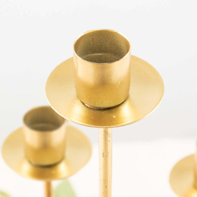 Gold Metal 7-Arm Taper Candle Holder Centerpiece 15" Round Wedding Table Candelabra - Cluster Design