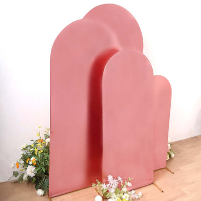 Set of 4 Metallic Rose Gold Shiny Aluminum Alloy Wedding Arch Cover For Round Top Chiara Backdrop Stand 4ft,5ft,6ft,7ft