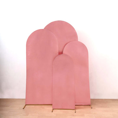 Set of 4 Metallic Rose Gold Shiny Aluminum Alloy Wedding Arch Cover For Round Top Chiara Backdrop Stand 4ft,5ft,6ft,7ft