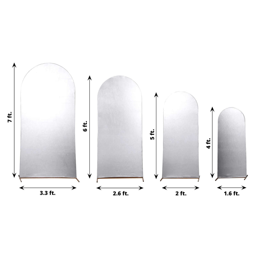 Silver Spandex Chiara Backdrop Stand Covers | eFavormart.com