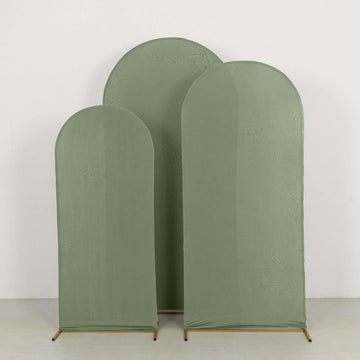 <h3 style="margin-left:0px;"><strong>Matte Dusty Sage Green Spandex Fitted Wedding Arch Covers</strong>