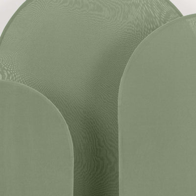 Set of 3 Matte Dusty Sage Green Spandex Fitted Wedding Arch Covers For Round Top Chiara Backdrop Stands 5ft, 6ft, 7ft