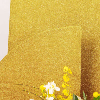 Set of 4 Gold Chiara Backdrop Stand Covers Shimmer Tinsel Finish, Fitted Covers For Half Moon Wedding Arches 2.5ft, 5ft, 6ft, 7ft