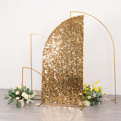 Gold Double Sided Big Payette Sequin Chiara Backdrop Stand Cover For Half Moon Wedding Arch 6ft