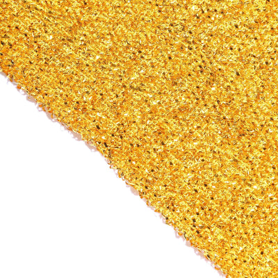 Gold Spandex Fitted Open Arch Backdrop Cover With Shimmer Tinsel Finish, Double-Sided U-Shaped Wedding Arch Slipcover 8ft