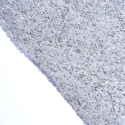 Silver Spandex Fitted Open Arch Backdrop Cover With Shimmer Tinsel Finish, Double-Sided U-Shaped Wedding Arch Slipcover 8ft