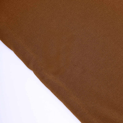 Cinnamon Brown Spandex Fitted Open Arch Backdrop Cover, Double-Sided U-Shaped Wedding Arch Slipcover 8ft