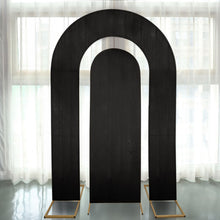 Set of 2 Black Spandex Fitted Wedding Arch Covers for Round Top and Double Arch