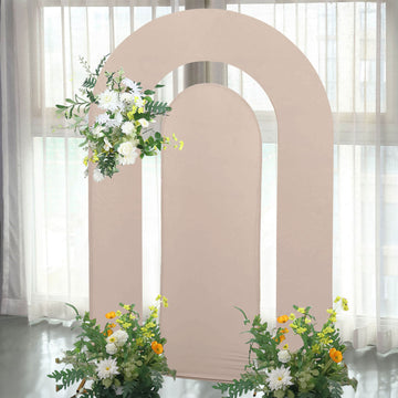 <span style="background-color:transparent;color:#000000;">Nude Spandex Fitted Wedding Arch Covers for a Perfect Backdrop</span>