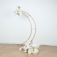 Gold Metal Half Crescent Moon Wedding Arch Flower Stand, Table Top Centerpiece