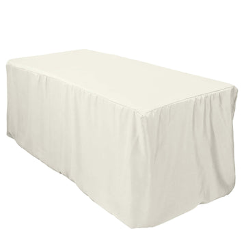 Create a Stunning Tablescape with Ivory Fitted Polyester Table Cover