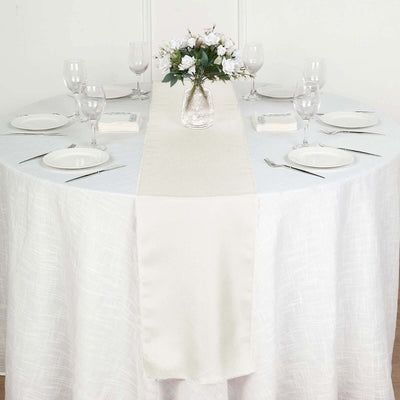 Polyester Table Runner 12"x108" Ivory - Wrinkle-Resistant & Durable Table Decor