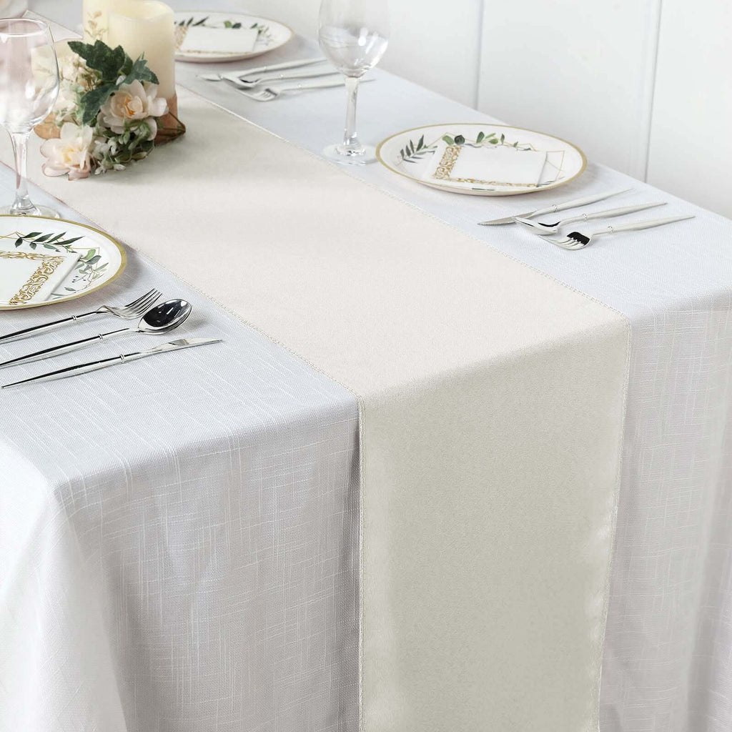 Ivory Polyester Table Runner 12