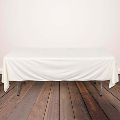 Scuba Rectangular Tablecloth 60"x102" Ivory - Wrinkle Free Table Cover