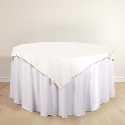 Scuba Square Table Overlay 54"x54" Ivory - Wrinkle Free Tablecloth Topper