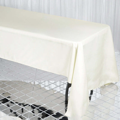 Premium Polyester Rectangle Tablecloth 60"x126" Ivory - 220GSM Wrinkle-Resistant Table Cover