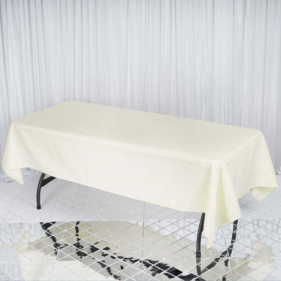 Premium Polyester Rectangle Tablecloth 60"x102" Ivory - 220GSM Wrinkle-Resistant Table Cover