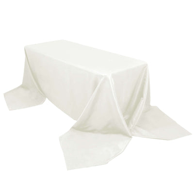 Premium Polyester Rectangle Tablecloth 90"x156" Ivory - Seamless 220GSM Wrinkle-Resistant & Durable Finish