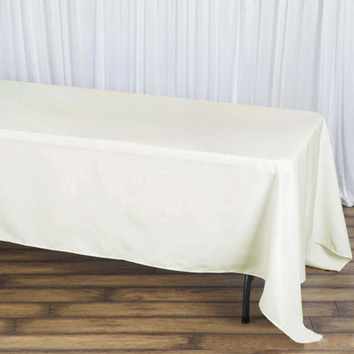 Premium Polyester Rectangle Tablecloth 72"x120" Ivory - 220GSM Wrinkle-Resistant & Durable Table Cover