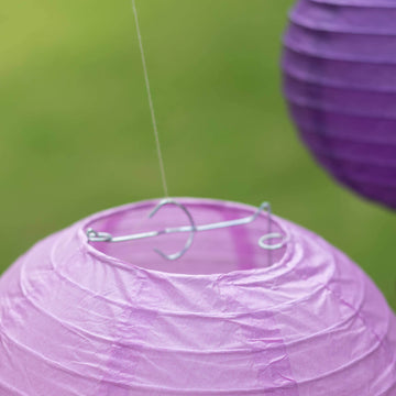 <h3 style="margin-left:0px;"><strong>Easy Setup and Reusable Mixed Purple White Paper Chinese Lanterns</strong>