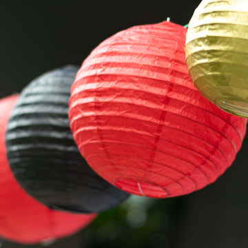 <h3 style="margin-left:0px;"><strong>Easy Setup and Reusable Mixed Red Gold Paper Chinese Lanterns</strong>