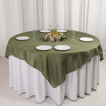 <h3 style="margin-left:0px;"><strong>Dusty Sage Green Taffeta Table Overlay - Perfect for Any Occasion</strong>