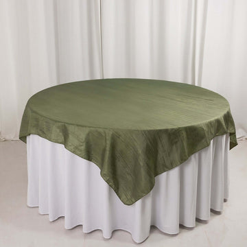 <h3 style="margin-left:0px;"><strong>Elegant Dusty Sage Green Accordion Crinkle Taffeta Table Overlay</strong>