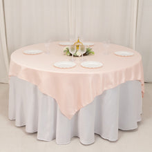 Blush Lamour Satin Table Overlay, Square Tablecloth Topper