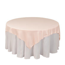 Blush Lamour Satin Table Overlay, Square Tablecloth Topper