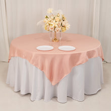 Dusty Rose Lamour Satin Table Overlay, Square Tablecloth Topper