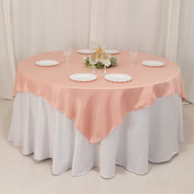 Dusty Rose Lamour Satin Table Overlay, Square Tablecloth Topper