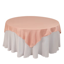 Dusty Rose Lamour Satin Table Overlay, Square Tablecloth Topper