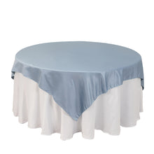 Dusty Blue Lamour Satin Table Overlay, Square Tablecloth Topper