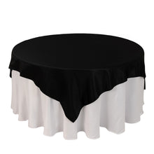 Black Lamour Satin Table Overlay, Square Tablecloth Topper