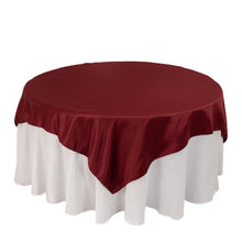 Burgundy Lamour Satin Table Overlay, Square Tablecloth Topper