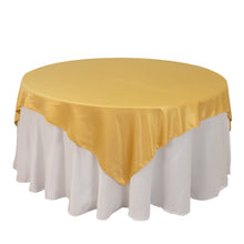 Champagne Lamour Satin Table Overlay, Square Tablecloth Topper